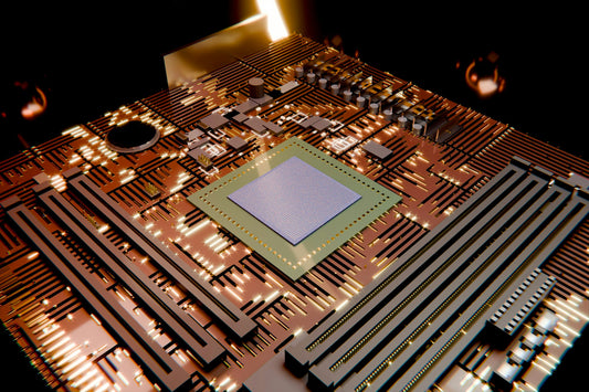 Circuito elettronico e processore che rappresentano l'intelligenza artificiale