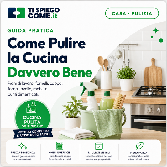 Come Pulire la Cucina Davvero Bene: Piano di Lavoro, Fornelli, Cappa e Forno