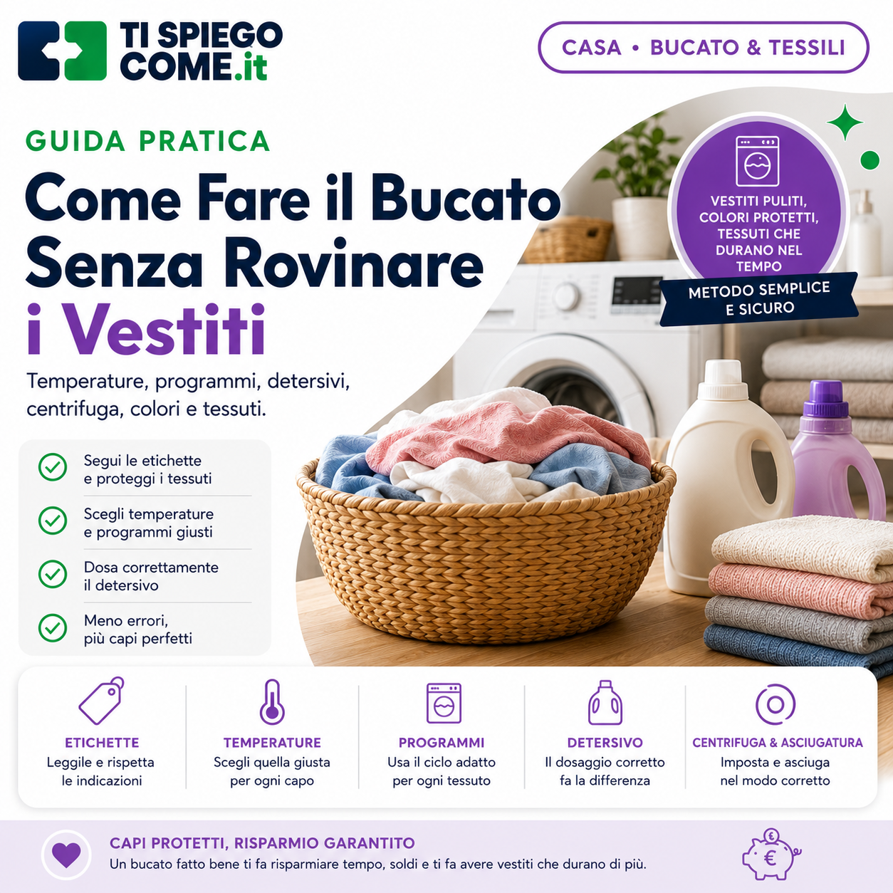 Come Fare il Bucato Senza Rovinare i Vestiti