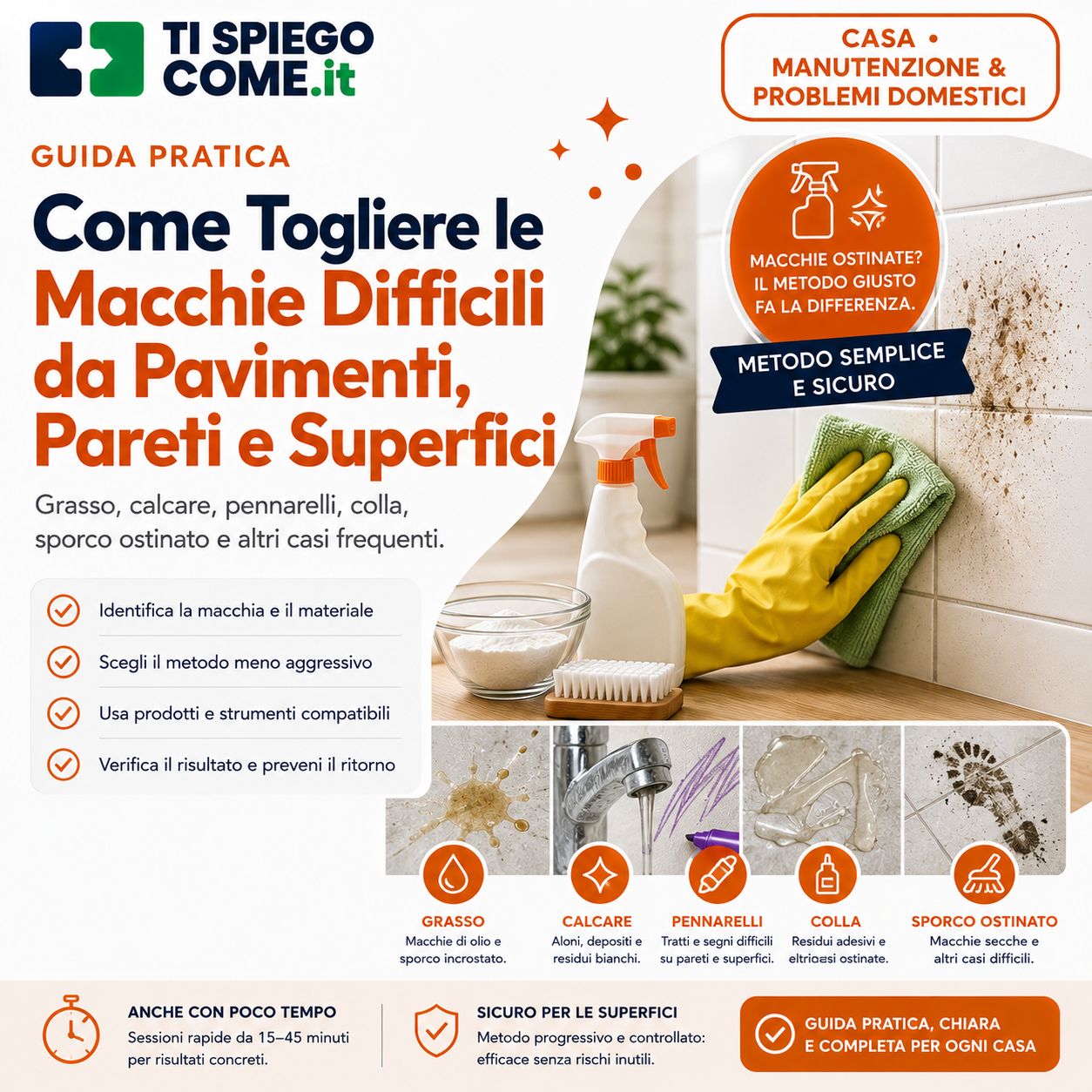 Come Togliere le Macchie Difficili da Pavimenti, Pareti e Superfici