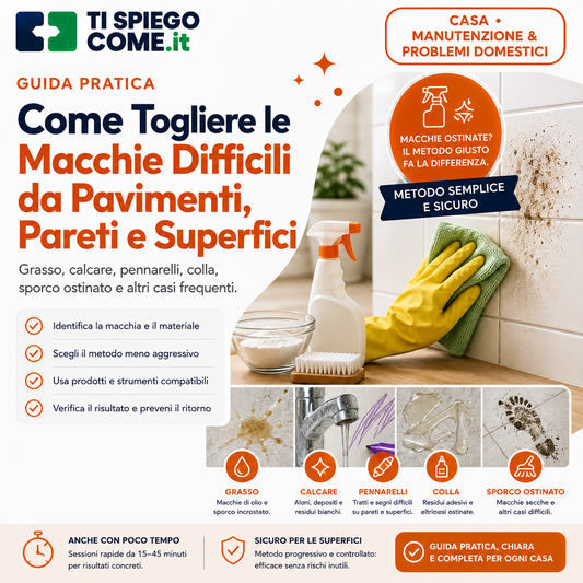 Come Togliere le Macchie Difficili da Pavimenti, Pareti e Superfici